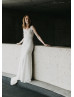 Ivory Lace Cutout Back Wedding Dress